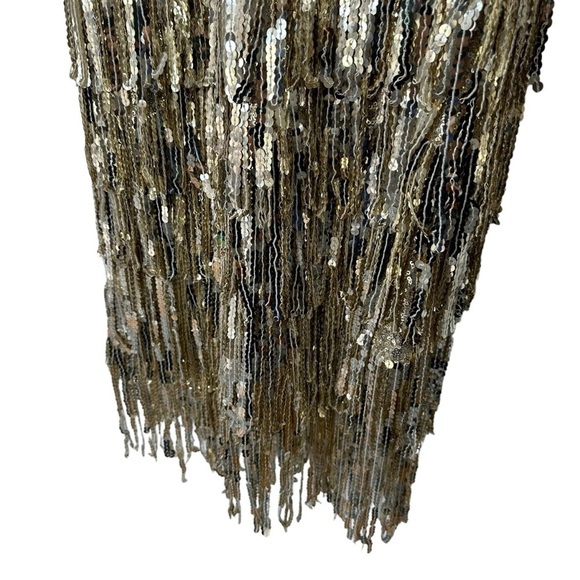 Night Moves by ALLURE Gold Sequin Evening Flapper Gatsby Sleeveless Dress, 10 - Picture 5 of 15